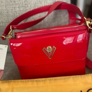 *New* Red Patton Leather Valentino crossbody/satchel/strap can be removed